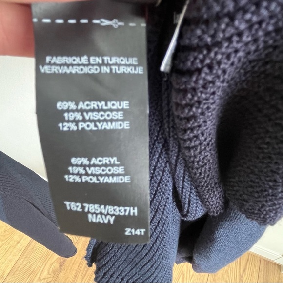 Per una knit waterfall Long cardigan Navy Blue Size Large BNWT - Picture 8 of 12